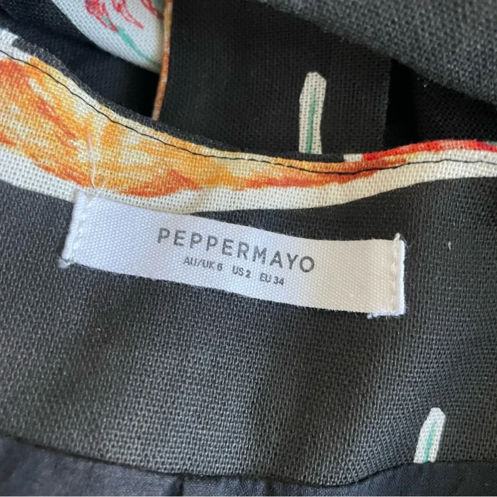 Peppermayo Keira Linen Mini Dress - Black Banchetto - Picture 3 of 4
